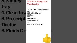 Article For Nasogastric Tube Feeding  Nasogastric Tube Feeding Part 5 [upl. by Shulman]