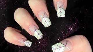 Girly Nail Design  Nageldesign selber machen mit Zierstreifen und Strass  Nailart Tutorial [upl. by Graner]