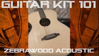 First Guitar Kit Tips Ebay Zebrawood Acoustic [upl. by Atiniuq]