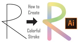 ็How to create color blending stroke text in illustrator typography design [upl. by Uis342]