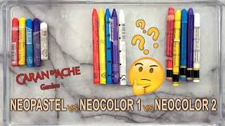 Reviews  Neopastel vs Neocolor 1 vs Neocolor 2 oilpastel crayon review [upl. by Wartow314]