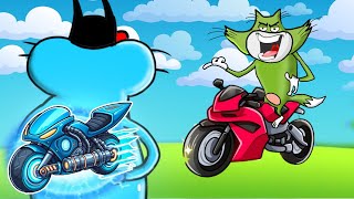 Oggy Pretended To Be NOOB Then Used Legendary Bike In Roblox Bike Race [upl. by Aneahs939]