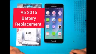 Samsung Galaxy A5 2016 Battery Replacement A510F [upl. by Sukhum]