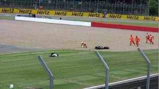 Valentino Rossi  Silverstone 2012 crash [upl. by Llewej]