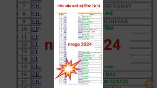 Nrega new list 2024  नरेगा जॉब कार्ड नई सूची 2024 nrega mnrega [upl. by Holt]