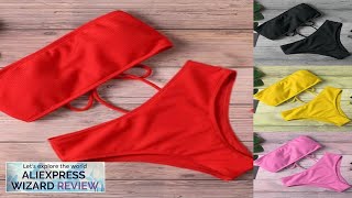 2024 New Bikini High Waist Strapless Sexy Bikini Women Swimwear Women Review [upl. by Nagle]