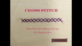 Cross Stitch  Basic Hand Embroidery Design for Beginners  Cross Stitch Hand Embroidery Design [upl. by Stormi]