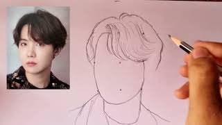 How to draw BTS J Hope Drawing  BTS army Drawing 💜 [upl. by Grace174]