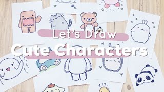 Lets Draw  Cute Characters Totoro Baymax Pusheen and more  Doodles by Sarah [upl. by Amabil94]