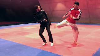 Practice 9  Light sparring warmingup taekwondo  Badr amp Jaouad Achab [upl. by Assyla119]