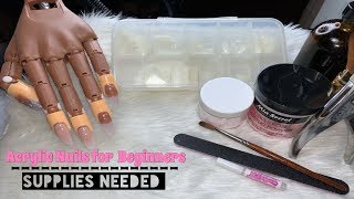 Acrylic Nails Tutorial For Beginners  Full Set  Materials Needed for A Full Set [upl. by Ruffin]