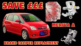 How to change a Meriva A rear replacement new brake caliper  save money amp time [upl. by Draner]