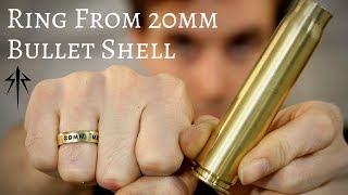 Making a ring from a 20mm cannon shell [upl. by Ahsenac]