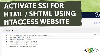 How to Activate Server Side Include SSI for HTML  SHTML File Types using Htaccess Website [upl. by Yart86]