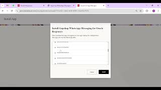 Send WhatsApp messages  Steps to install Gupshup app from Oracle Responsys Marketplace [upl. by Casandra]