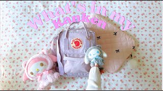 Whats in my bag Fjällräven Kanken Mini Backpack  What Fits  Sanrio My Melody Stationery [upl. by Sasnak]