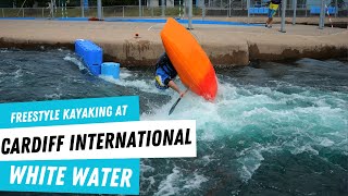 Freestyle kayaking at Cardiff International White Water [upl. by Atikaj]