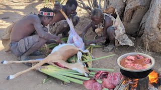 Hadzabe tribe hunting Antelope and Cooking lunch [upl. by Damas596]