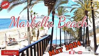 Marbella Beach  May 2024  sunshine walk  Promenade  travel destination  Malaga  Spain  4k [upl. by Tien]