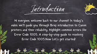 Have you consulted the Canon printer manual for guidance on resolving Error Code 1005 [upl. by Don]