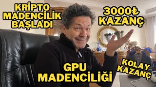 KRİPTO MADENCİLİK BAŞLADI NEKADAR PARA KAZANDIRIREKRAN KARTI MADENCİLİK BİTCOİN ETHEREUM KRİPTO [upl. by Joanne]