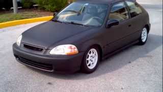 Honda Civic Hatchback AutoMobile Painted With Plasti Dip [upl. by Armillas]