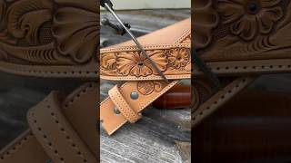 Handmade Floral Belt  Leather Craft [upl. by Sclater]