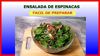 como Hacer ENSALADA DE ESPINACAS  tutorial de cocina [upl. by Dambro]