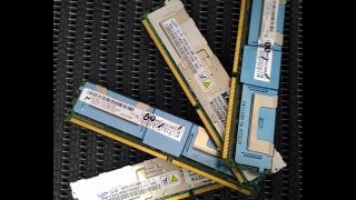 Memórias ddr2 8 GB 667 Mhz PC 5300f FbDimm instaladas em um servidor HP DL 360 G5 [upl. by Kahl875]