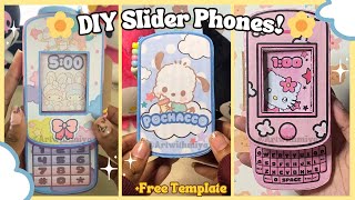 🌼DIY Slider Phone Tutorial🌼Free Template Cute Cardboard Crafts 🍡 [upl. by Nesnaj94]