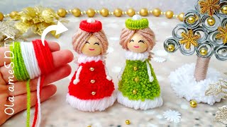 Its so Cute ❤️⭐ Superb Yarn Doll Making Idea with Fingers  You will Love It  DIY Christmas Crafts [upl. by Marlane]