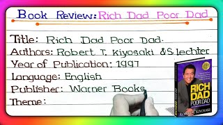 rich dad poor dad  rich dad poor dad review  rich dad poor dad summary  book review writing [upl. by Rufford]