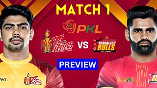 Pro Kabaddi 2024  Match 1  Telugu Titans Vs Bengaluru Bulls Preview  PKL Starting 7 amp Predictions [upl. by Balkin558]