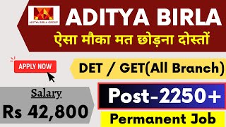 Aditya Birla Group Recruitment 2023  DETGET  All India Eligible  Permanent Job Fresher Eligible [upl. by Nylrehs]