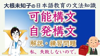 【可能構文・自発構文】日本語教育能力検定試験・日本語教員試験【大根未知子】まとめ [upl. by Liagabba838]