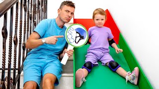 Safety Rules for Kids on the Stair Slide [upl. by Checani]