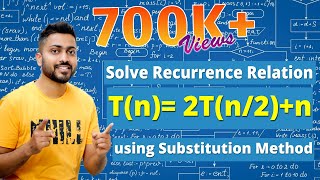 L24 Recurrence Relation  Tn 2Tn2 n  Substitution Method  Algorithm [upl. by Pen]