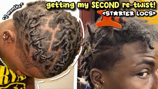 getting my SECOND retwist on my starter locs 2 month update insane growth [upl. by Imuyam]