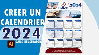 CALENDRIER 2024  Comment créer un calendrier facile avec Adobe Illustrator [upl. by Trinee]