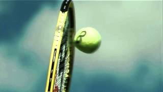 142mph Serve  Racquet hits the ball 6000fps Super slow motion from Olympus IMS [upl. by Ronica]