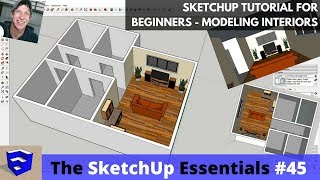 SketchUp Tutorial for Beginners  Part 3  Modeling Interiors from Floor Plan to 3D [upl. by Atteyram383]