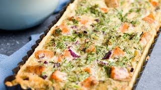 Quiche met zalm aardappelen en kruiden [upl. by Nalyad]