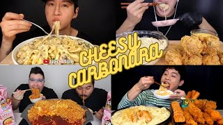 ASMR CREAMY CHEESY NOODLES MUKBANG [upl. by Latrina]