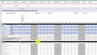 BusyAntPro Arbeitszeit und Absenzerfassungs Excel Vorlage [upl. by Ehcropal]