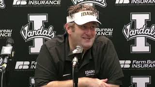 Idaho Vandals press conference  head coach Jason Eck senior Hayden Hatten after UI loss to Montana [upl. by Fortna]