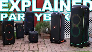 JBL Partybox Lineup Explained Late 2023  Ultimate Vs 710 Vs 310 Vs 110 Vs Encore [upl. by Sandra]