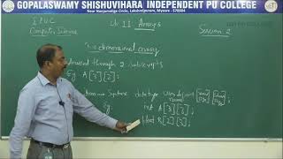 COMPUTER SCIENCE  1st PUC  CH 11  ARRAYS  S02 [upl. by Row]