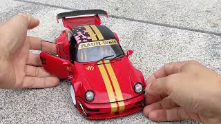 Porsche 911 carrera RWB Rauh Welt SOLIDO 118 Diecast model UNBOXINGMODELDIECASTunboxing [upl. by Sherborn]