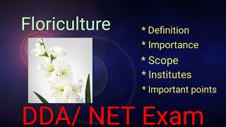 Floriculture Introduction to floriculture Importance for DDA and ICARNET [upl. by Eppesiug]