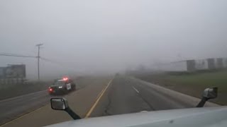 super foggy drive in Central valley California dangerous [upl. by Nnylannej]